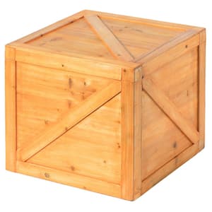 15.25 in. H Large Square Decorative Wooden Chest Trunk