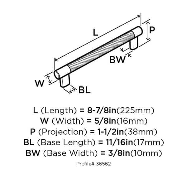 Polished Nickel 12-5/8 Inch Bar Cabinet Pull with Mounting Hardware