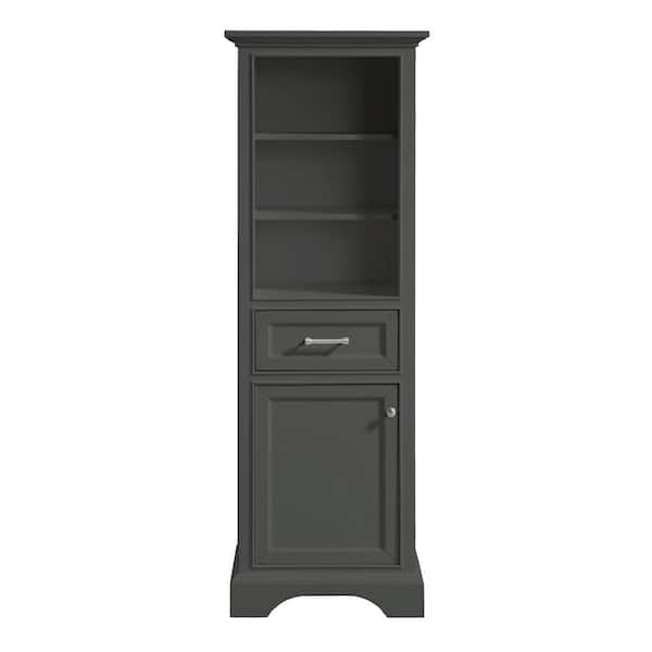 Home Decorators Collection Windlowe 22 in. W x 16 in. D x 65 in. H Gray Freestanding Linen Cabinet