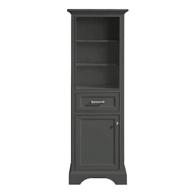 Windlowe 22 in. W x 16 in. D x 65 in. H Gray Freestanding Linen Cabinet