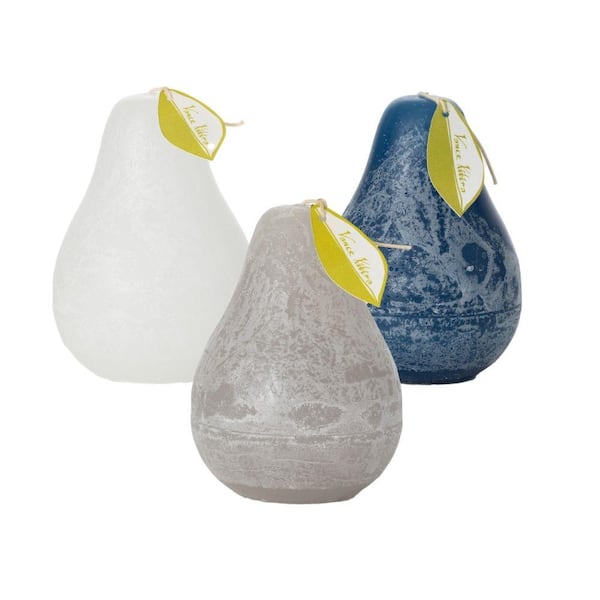 Vance Kitira 4.5" Silver Lining Timber Pear Candles (Set of 3