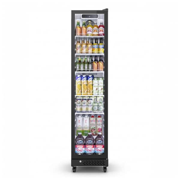 17 in. W 8 cu. ft. Commercial Refrigerator Glass Door Merchandiser Display in Black