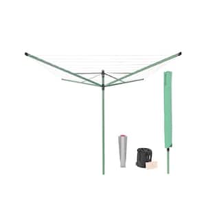 116 in. x 116 in. Outdoor Rotary Clothesline Lift-O-Matic with Ground Spike, Cover, and Clothespins with Bag - Fir Green
