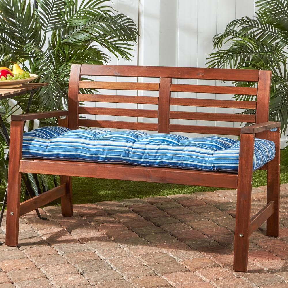 Sapphire Stripe 51" x 18" Reversible Outdoor Bench Cushion