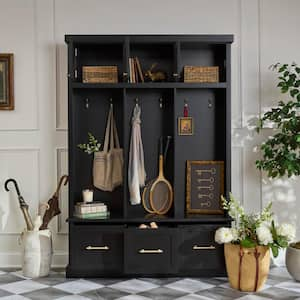 Dashby Black Hall Tree with Storage (54.5" W x 78.1" H)