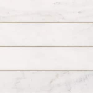 Milky Veil White 2 in x 12 in Honed Subway Marble Wall and Floor Tile (10 sq. ft./Case)