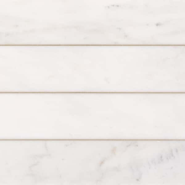 Milky Veil White 2 in x 12 in Honed Subway Marble Wall and Floor Tile (10 sq. ft. /Case)
