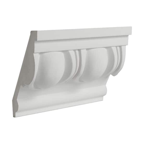 American Pro Decor 2-3/8 in. x 4-3/4 in. x 6 in. Long Polyurethane Egg and Dart Crown Moulding Sample
