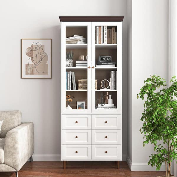 White MDF Pantry Organizer with Adjustable Shelves;Removable Shelves