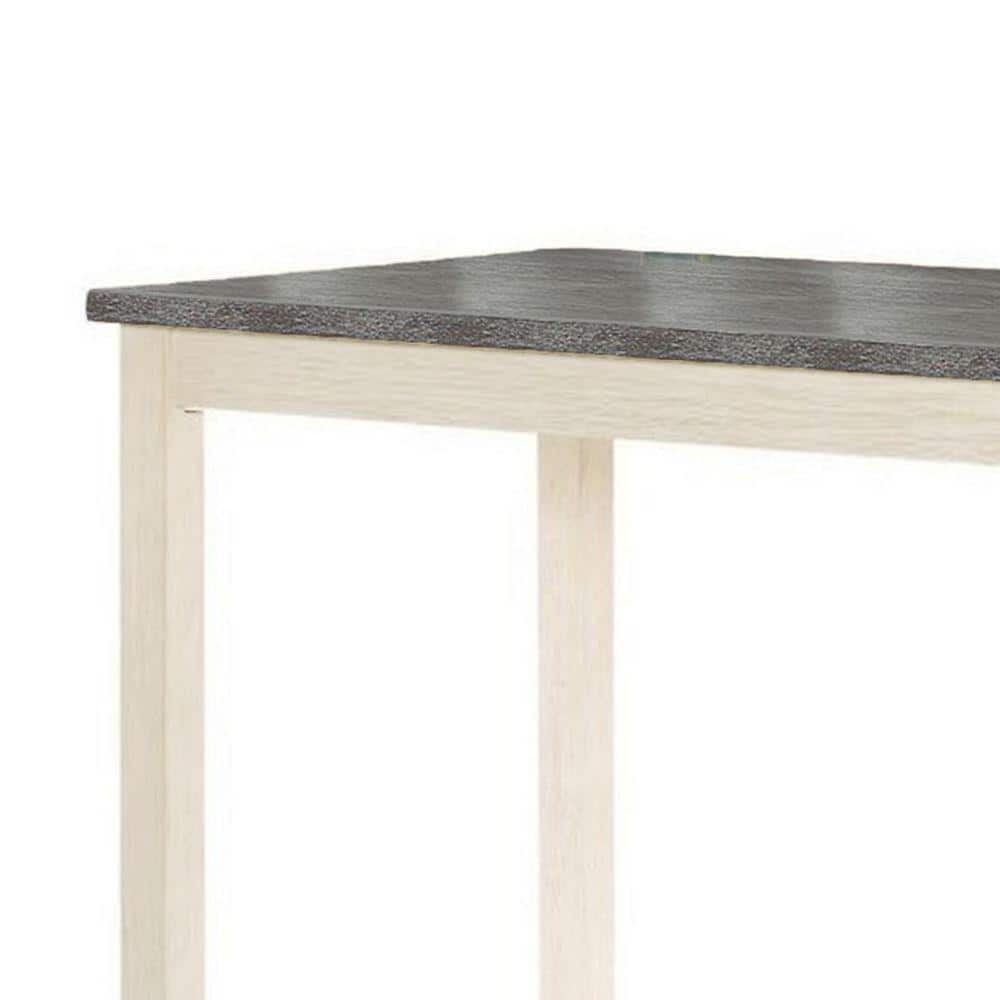 Cottage Charm 60" Two-Tone Wood Counter Height Table with Storage