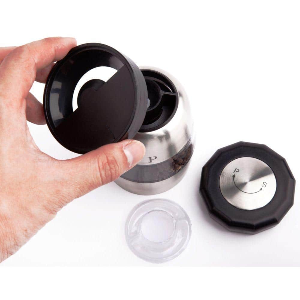 Stainless Steel Dual Chamber Salt and Pepper Grinder