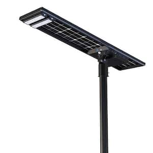 Solar Power 600- Watt Equivalent Motion Sensing Integrated LED Bifacial Super Power Remote Street Flood Area Light