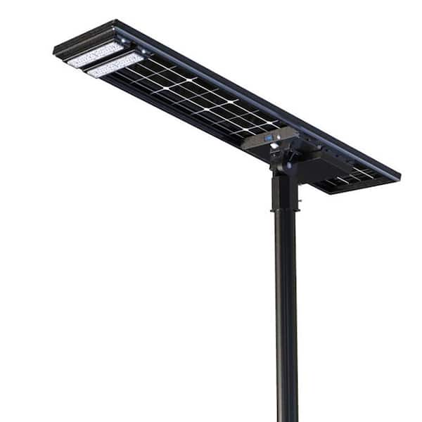 eLEDing Solar Power 600- Watt Equivalent Motion Sensing Integrated LED Bifacial Super Power Remote Street Flood Area Light