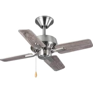 Drift Collection 32" 4-Blade Modern Brushed Nickel Ceiling Fan for Small Bedrooms