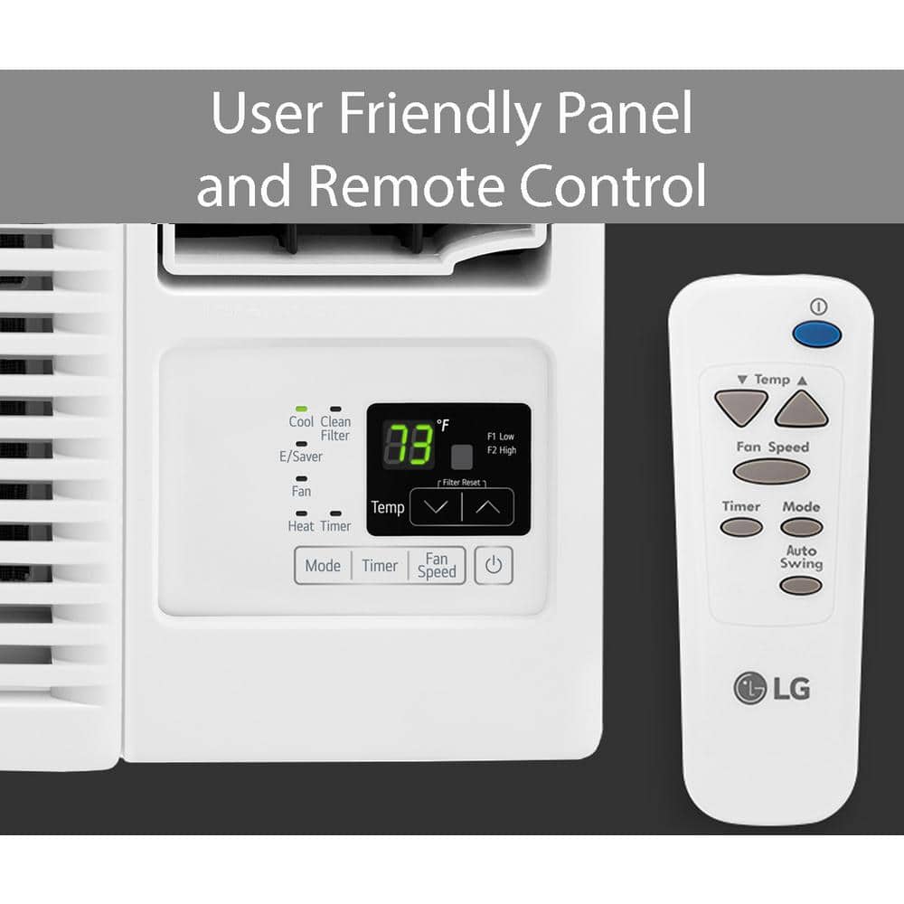 LG 18,000 BTU White Wi-Fi Window Air Conditioner with Heater