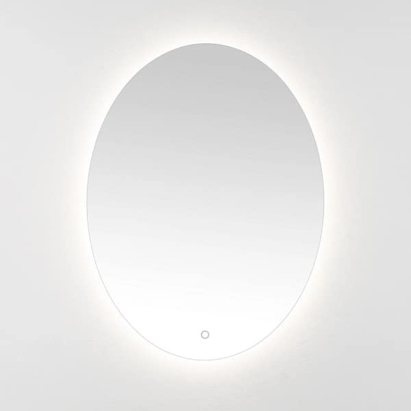 24 in. W x 32 in. H Oval Frameless UL Certified LED Backlited Anti-Fog Tempered Glass Wall Bathroom Vanity Mirror