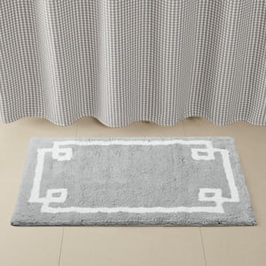 Ethan 20 in. x 30 in. Grey Tufted Cotton Rectangle Bath Rug