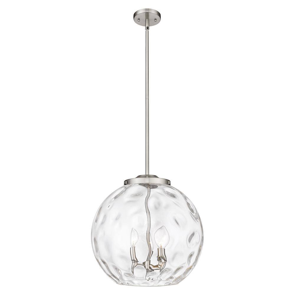 Athens Water Glass 60-Watt 3-Light Brushed Satin Nickel Shaded Mini Pendant Light with Clear Water Glass price history on PriceWatchPro