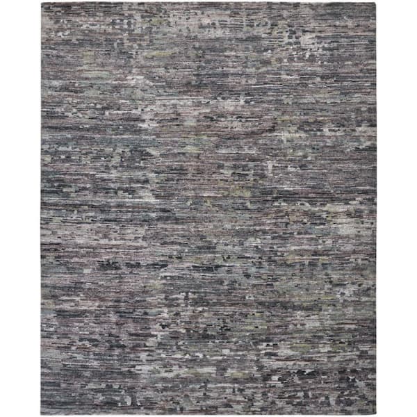 4 ft. x 6 ft. Blue and Gray Abstract Area Rug
