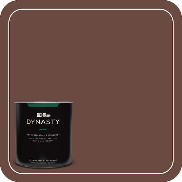 BEHR DYNASTY 1 qt. #BNC-32 Maximum Mocha Semi-Gloss Enamel Interior Stain-Blocking Paint and Primer