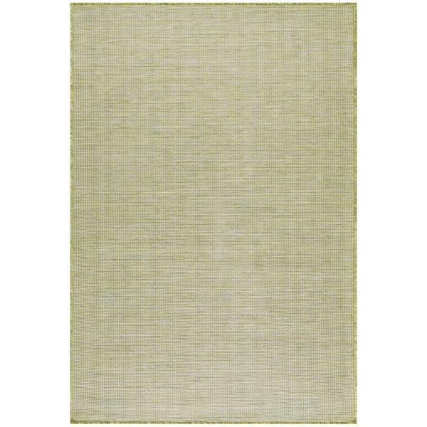 Positano Green 3 ft. x 5 ft. Indoor/Outdoor Solid Contemporary Area Rug