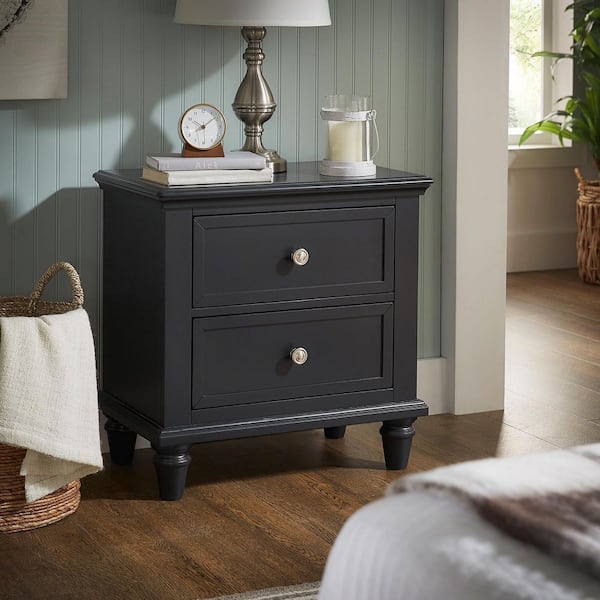 Vulcan Black 2-Drawer End Table