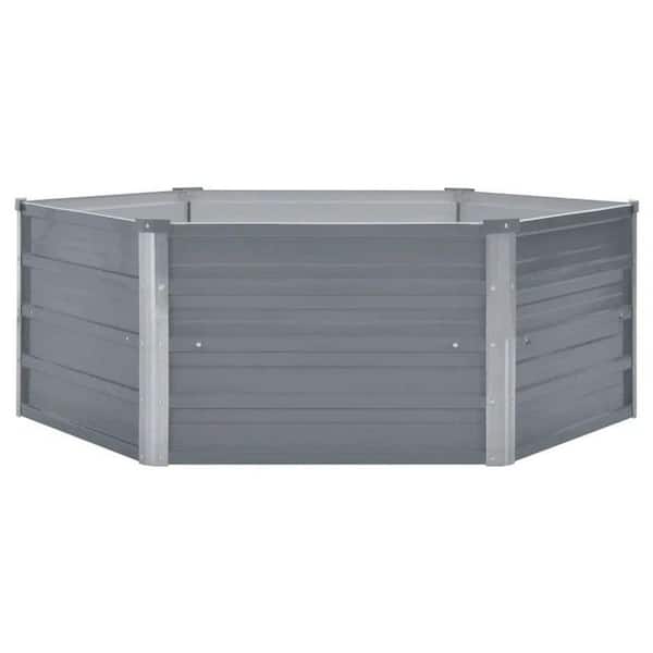 50.8 in. x 50. 8 in. x 18. 1 in. Raised Garden Bed, Metal Galvanized Steel, Gray