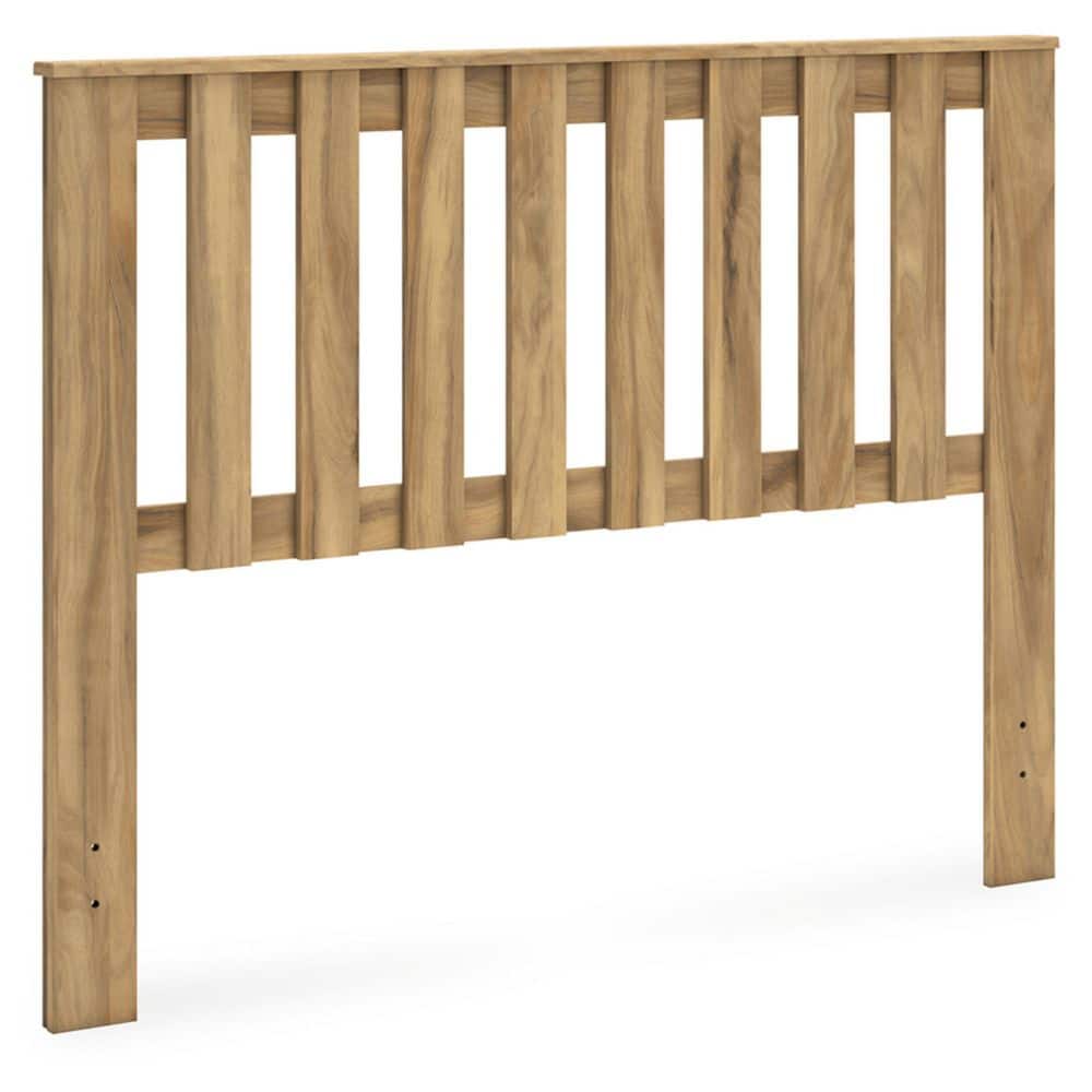 Light Brown Full Wood Panel Headboard