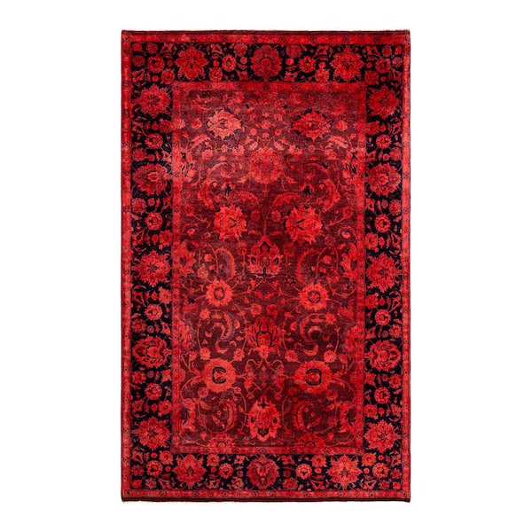Fine Vibrance Orange 5 ft. x 8 ft. Solid Wool Indoor Area Rug