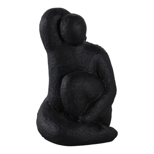 Liv & Skye 6.5 in. x 10 in. Black Ceramic Raised Arm Posing
