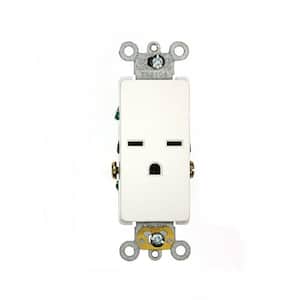 Decora 15 Amp Plus Commercial Grade Self Grounding Single Outlet, White