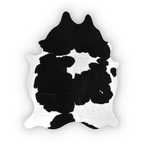Natural Black and White 5 ft. x 7 ft. Animal Shape Cowhide Area Rug