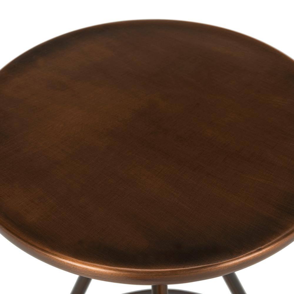 Antique Copper Iron Backless Counter Stool with Hairpin Legs