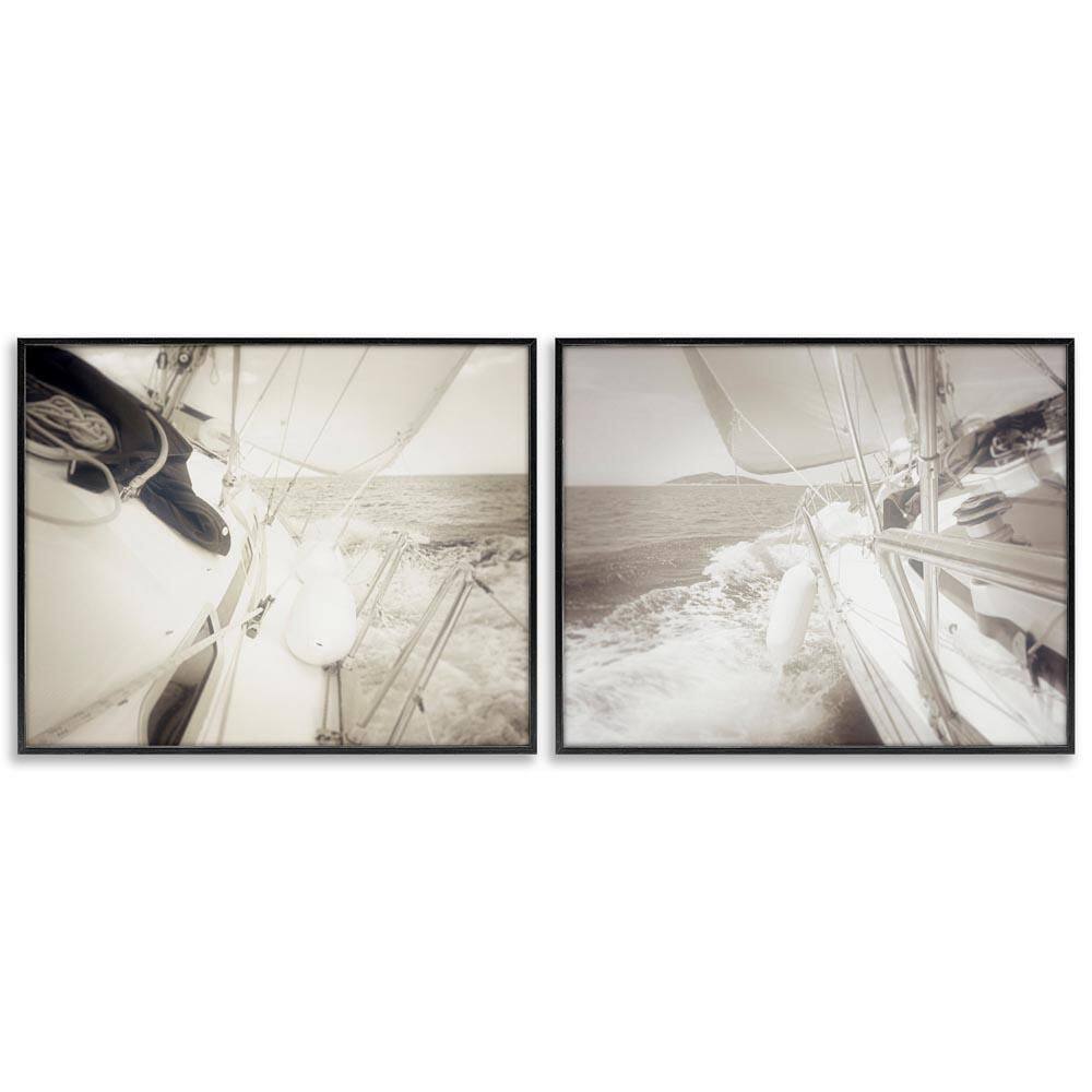 Sailing Clear Summer Day by Graffitee Studios 2-Pieces Black Framed Coastal Giclee Art Print 16 in. x 20 in. price history on PriceWatchPro