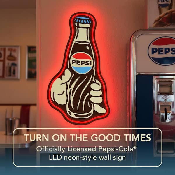American Art Decor 20 in. x 12 in. Brown Licensed Pepsi Bottle LED