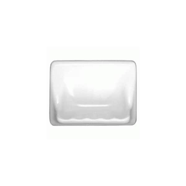 Daltile Bath Accessories 4-3/4 in. x 6-5/8 in. Wall Mount Ceramic Soap Dish in White
