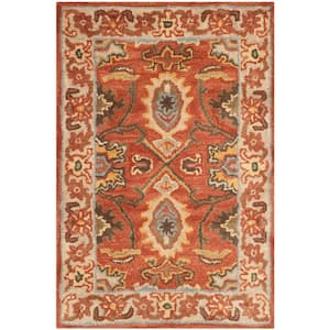 Heritage Rust/Beige Doormat 3 ft. x 5 ft. Border Area Rug