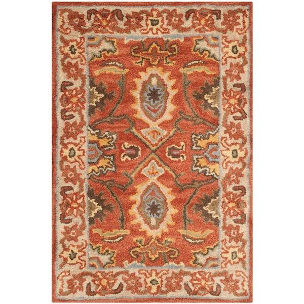 SAFAVIEH Heritage Rust/Beige Doormat 3 ft. x 5 ft. Border Area Rug