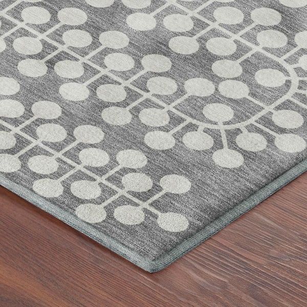 Mayfield Premium Machine Washable Abstract AMF2247 Gray 5 ft. x 7 ft. 6 in. Area Rug