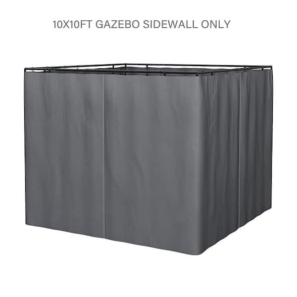 Otryad 10 ft. x 10 ft. Gazebo Replacement Gazebo Sidewall with Zippers, 4-Side Sidewall for Patio Gazebos