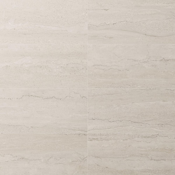 Ardino Gray 11.81 in. x 23.62 in. Limestone Look Matte Porcelain Floor and Wall Tile (13.55 sq. ft. / Case)