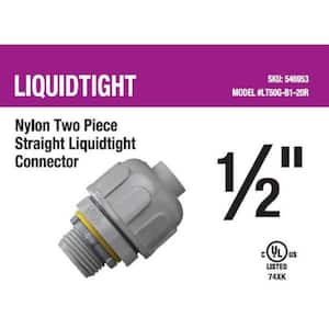 1/2 in. 2-Piece Straight Liquid Tight Connector