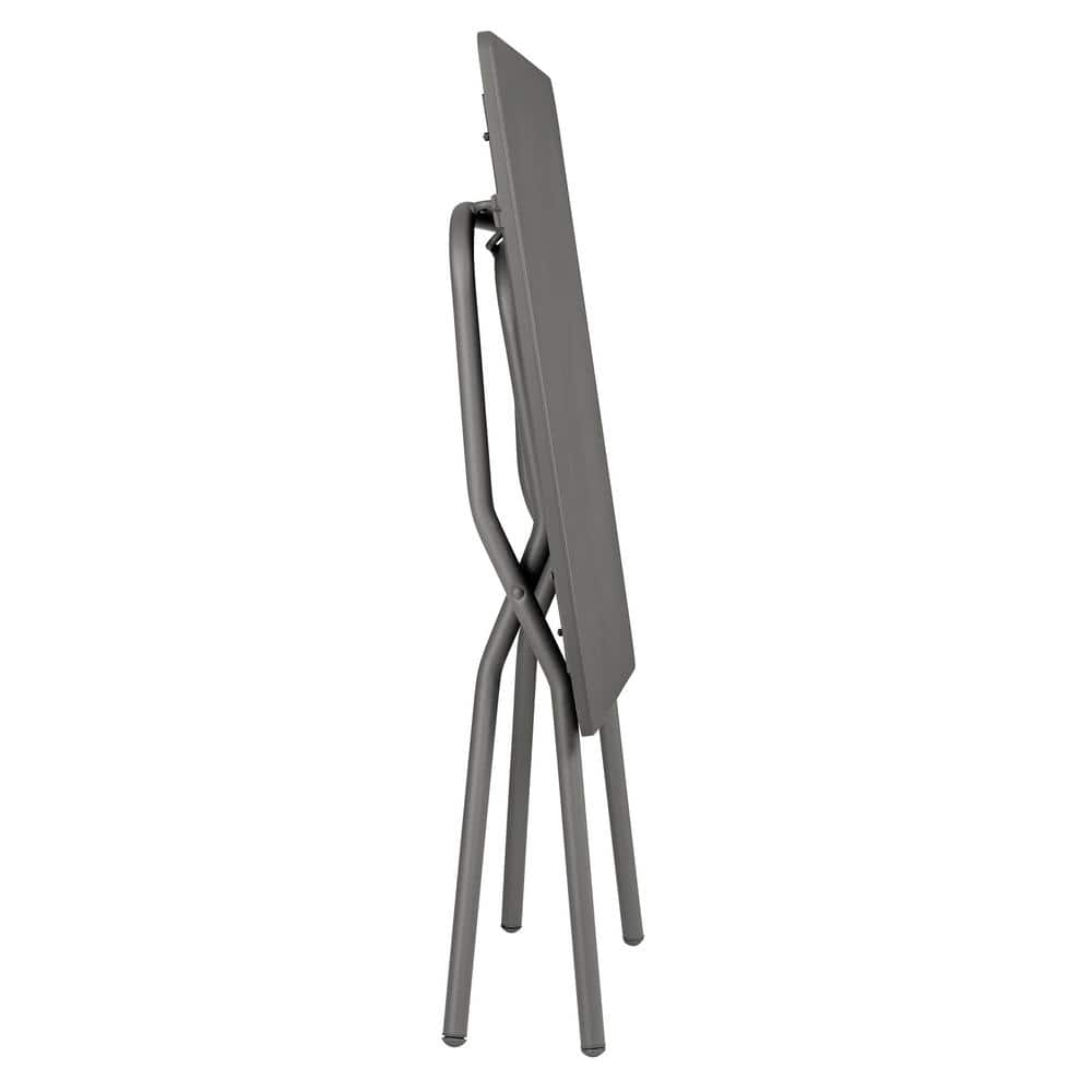 Titanium Gray Galvanized Steel Rectangular Folding Table