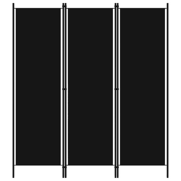 Dina 70.9 in. Black 3-Panel Screen Room Divider