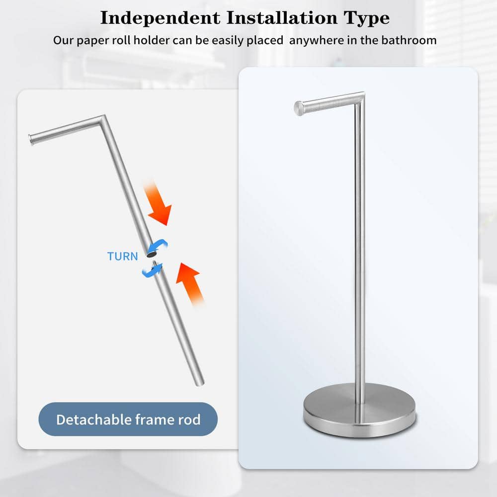 Matte Black Free Standing Toilet Paper Holder with Cover