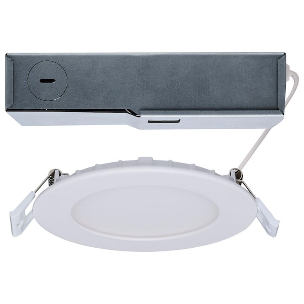 4 in. Adjustable CCT Canless New Construction & Remodel IC Rated Dim Indoor, Outdoor Integrated LED Recessed Light Trim