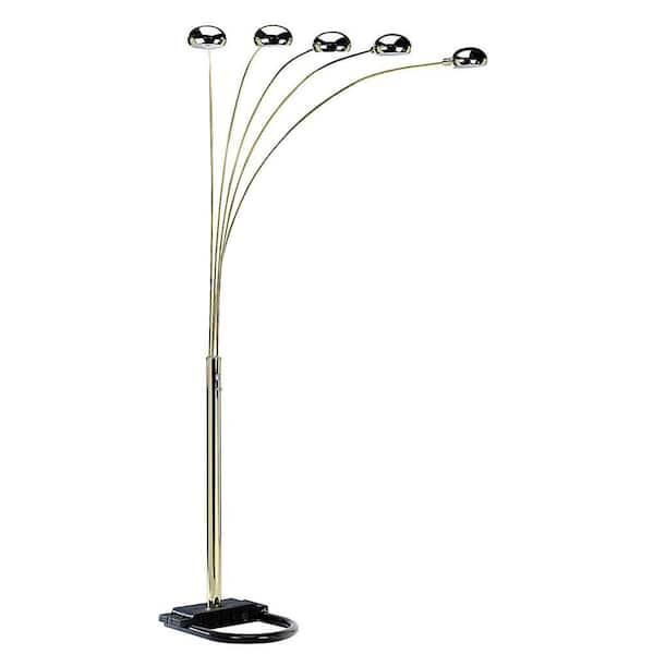 ORE International 84 in. H Polish Brass 5-Arms Arch Floor Lamp