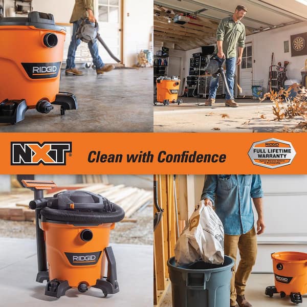 12 Gal. 6.0 Peak HP NXT Shop Vacuum Wet Dry Vac with Detachable Blower, Filter, 2 Additional Dust Bags and Accessories