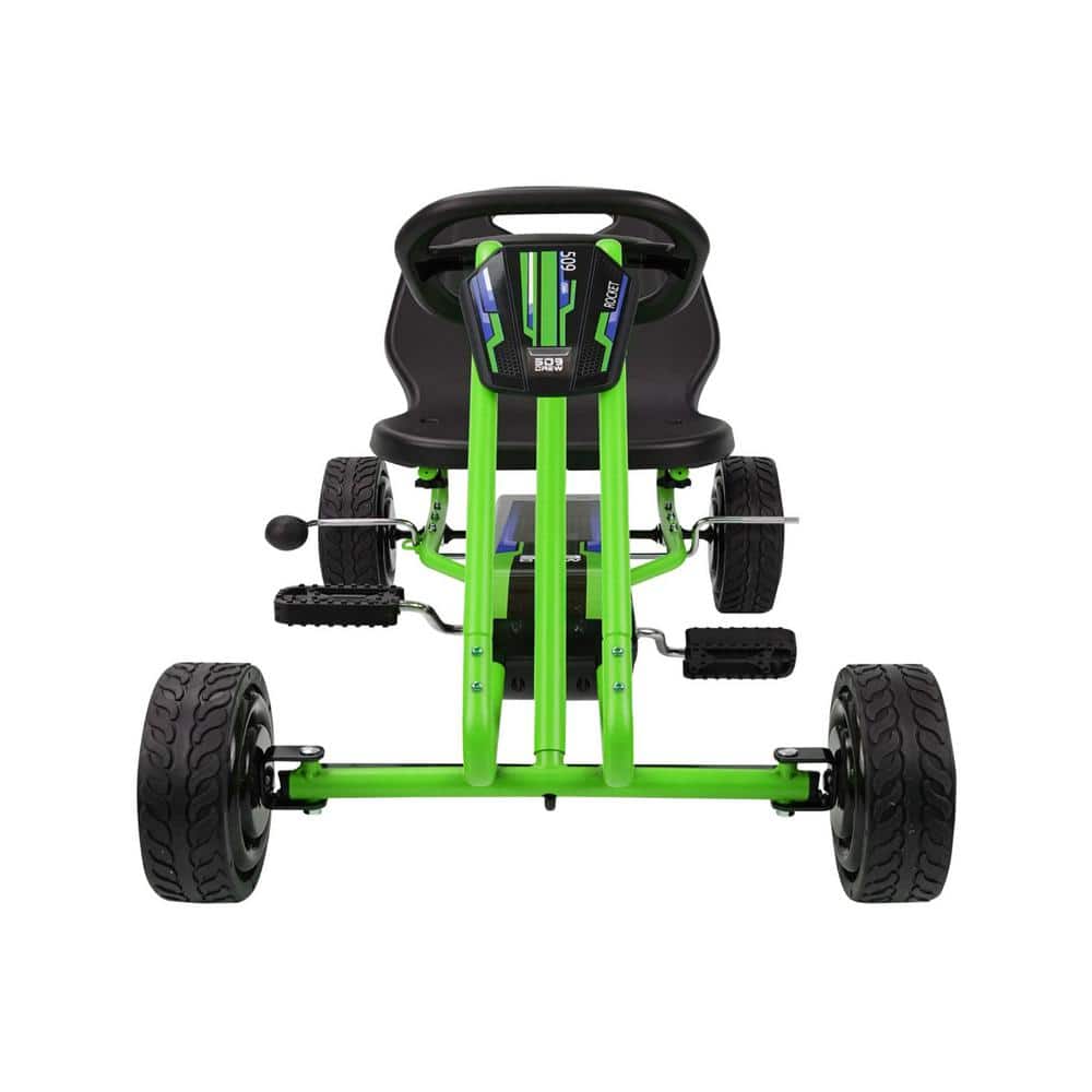 Green Adjustable Pedal Go Kart with Ergonomic Seat