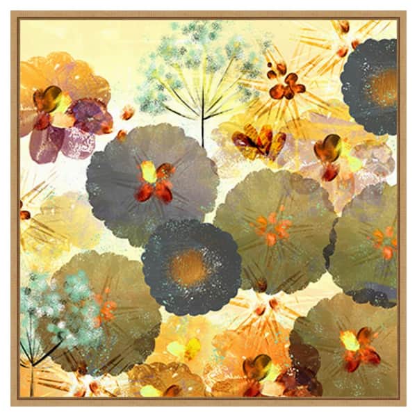 Amanti Art Textured Hedgerow Rust by Northern Lights 30-in. W x 30-in. H. Canvas Wall Art Print Framed in Brown